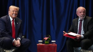 U.S. President Donald Trump holds a bilateral meeting with Brazil's President Luiz Inácio Lula da Silva at Kuala Lumpur Convention Centre on October 26, 2025 in Kuala Lumpur, Malaysia.