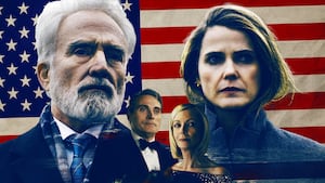 Bradley Whitford, Keri Russell, Rufus Sewell and Allison Janey in 'The Diplomat'