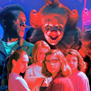 A photo illustration of IT: Welcome To Derry scenes.