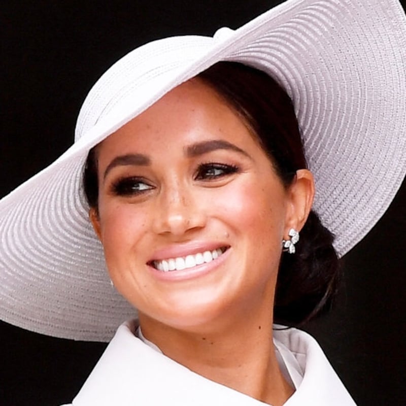 Meghan, Duchess of Sussex, leaves after attending the National Service of Thanksgiving at St Paul's Cathedral during the Queen's Platinum Jubilee celebrations on June 3, 2022 in London, England.