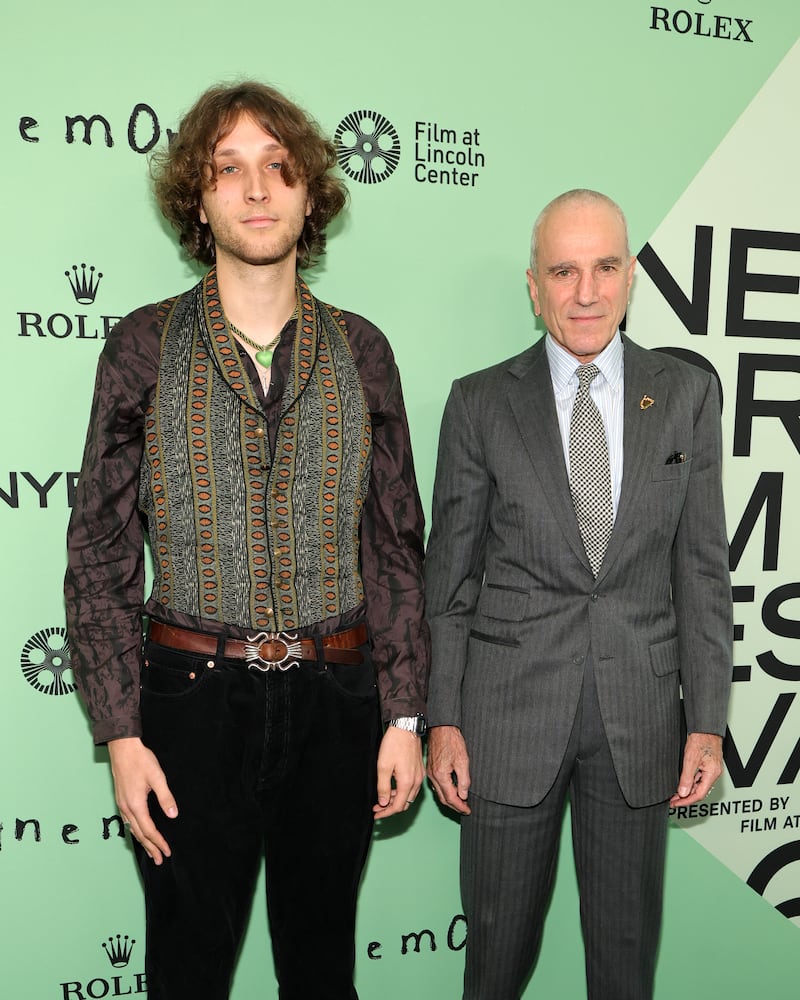 Ronan Day-Lewis and Daniel Day-Lewis attend the "Anemone" Red Carpet during the 63rd New York Film Festival on September 28, 2025