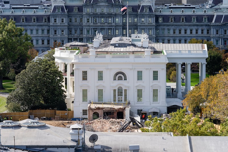 Trump is reducing the East Wing to rubble to make way for his ballroom.