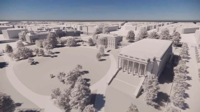 New renderings of President Donald Trump’s ballroom project show just how much the structure will tower over the White House itself.