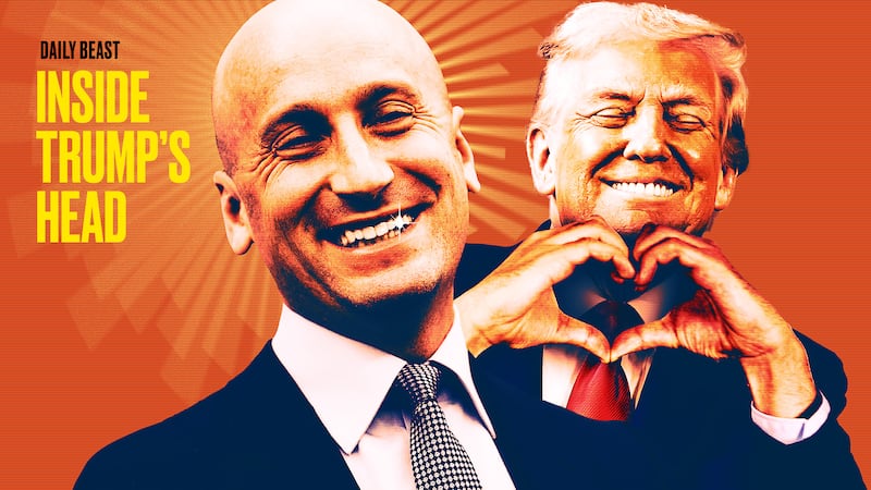 Donald Trump showing his love for Stephen Miller.