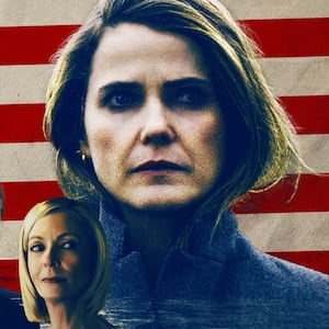 Bradley Whitford, Keri Russell, Rufus Sewell and Allison Janey in 'The Diplomat'