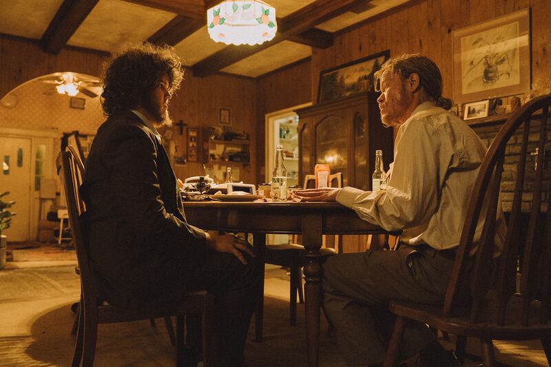 Aidan Delbis as Don and Jesse Plemons in Bugonia.