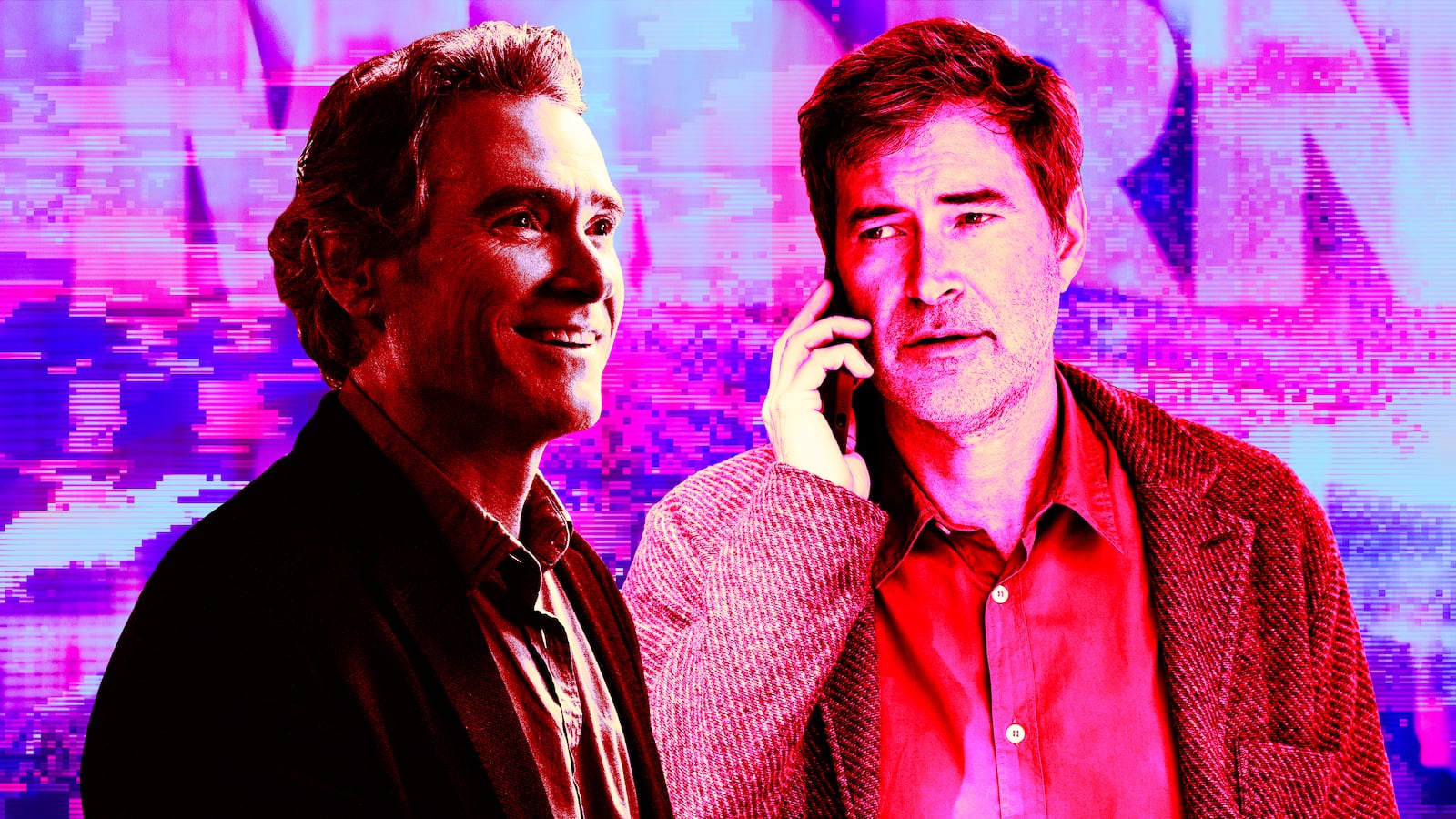 A photo illustration of Billy Crudup and Mark Duplass.