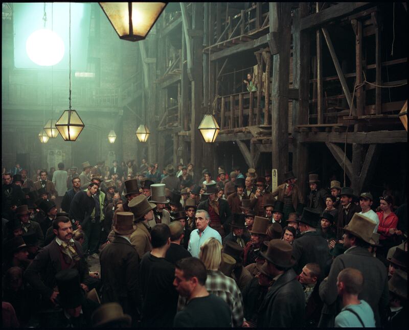 Martin Scorsese on the set of "Gangs of New York".